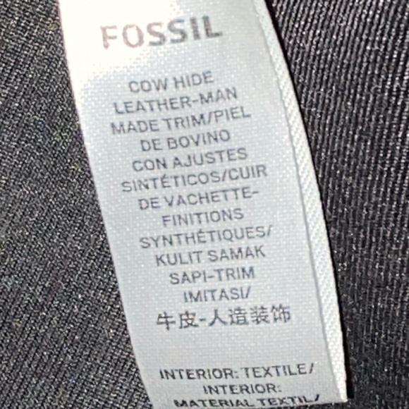 Fossil Kinley Cowhide Black Pebbled Leather Shopper Bag - Picture 16 of 16